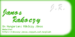 janos rakoczy business card